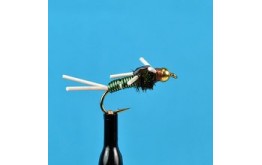 Bead Head Copper John Rubber Leg Green