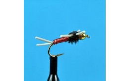 Bead Head Copper John Rubber Leg Red