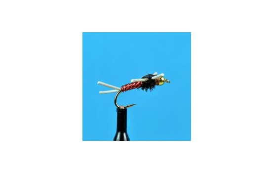 Bead Head Copper John Rubber Leg Red