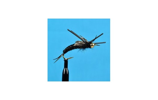 Bead Head K's Stone Fly Black Rubber Leg