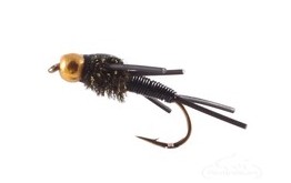 Copper John Nymph BH Rubber Legs Black Black