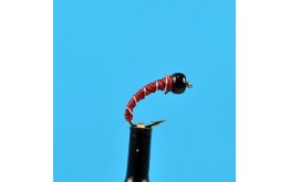 Glass Bead Head Zebra Midge Maroon