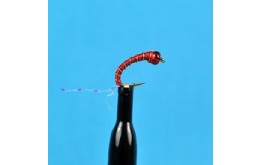 Glass Bead Zebra Midge Red