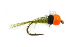 Tungsten Tinsel Olive Hot Orange Nymph