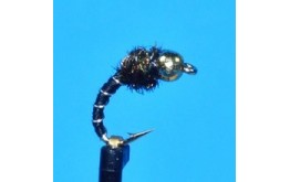 Tungsten Bead Head Zebra Midge Black