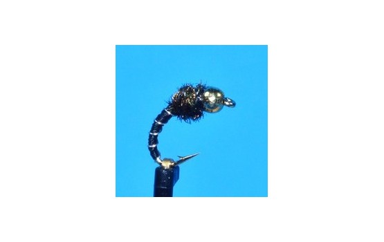 Tungsten Bead Head Zebra Midge Black