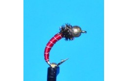 Tungsten Bead Head Zebra Midge Red