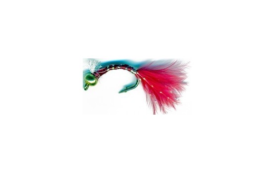 3D Glass Epoxy Bead Head Nymph Bloodworm Marabou