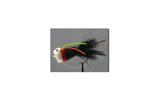 Black Red deer bass popper