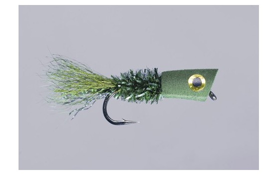Olive Panfish Popping Bug   FM