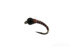 Zebra Midge Black Tungsten Bead Brown Silver