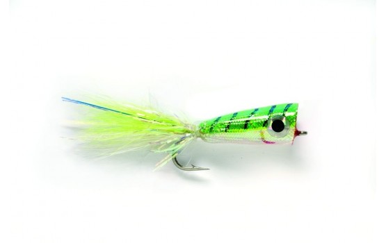 Popper Mylar Chartreuse & White