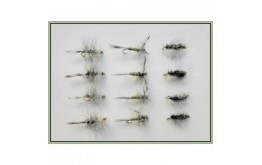 12 Dry Flies Griffiths Gnat Grey Greenwell & Grizzly