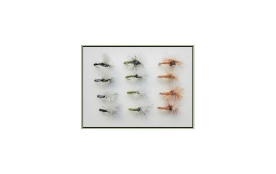 12 klinkhammer Dry Flies   Beige Black and Olive