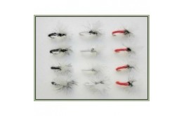 12 klinkhammer Dry Flies Black Red and White