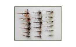 18 Dry Flies Hares Ear Duster and Adams