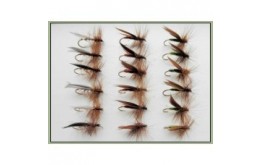 18 Sedge Flies   Silver Olive and Brown