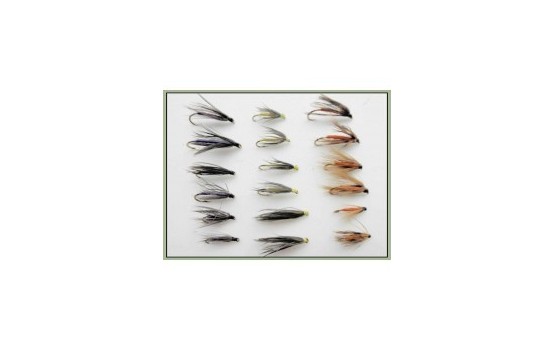 18 Wet Flies   Snipe & Purple Part & Orange Yellow & Dove