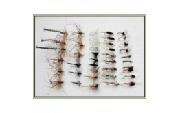 40 Trout Flies Dry Nymph and Buzzer Mixed