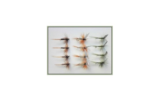 12 Dry Flies Hares Ear Pheasant Tail & Olive