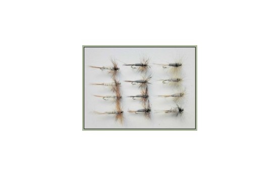 12 Dry Flies Grey Duster Adams & Kites Imperial