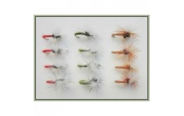 12 klinkhammer Dry Flies Beige Red and Olive