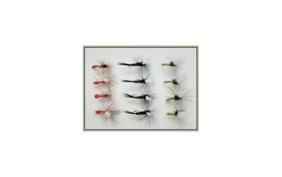 12 Parachute Dries Olive Para Black Gnat Para Red Ant