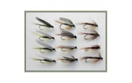 12 Wet Flies Hares Ear Pheasant tail & Medium Olive