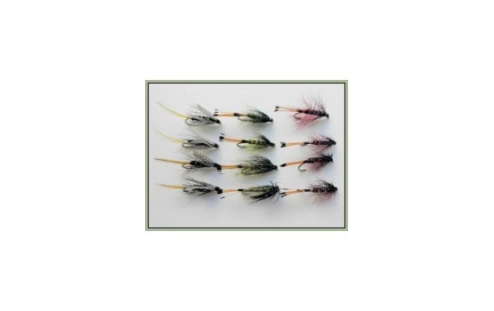 12 Wet Flies Kate McClaren Olive & Claret Bumble