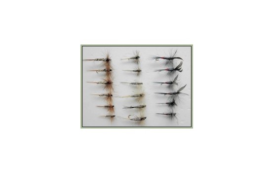 18 Dry Flies   Grey Duster Kites Imp and iron Blue