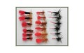18 Dry Flies Red Tag Soldier Palmer Black Red Tail