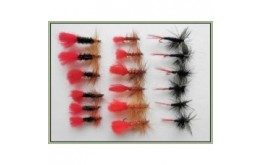 18 Dry Flies Red Tag Soldier Palmer Black Red Tail