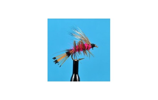 Palmered Caddis Pink